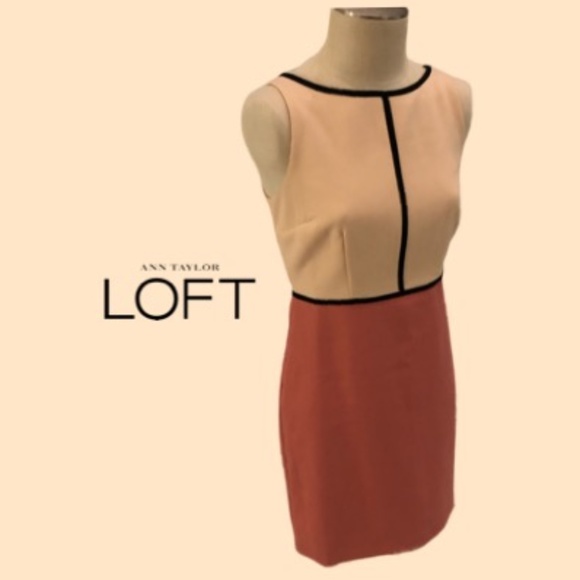 LOFT Dresses & Skirts - Loft Peach & Coral Color Block Sleeveless Dress 4